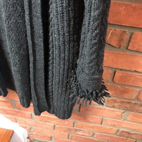 IB Diffusion Vintage 90s Cable Knit Long Sweater Coat Cardigan Wool Cozy Warm S - Picture 7 of 15